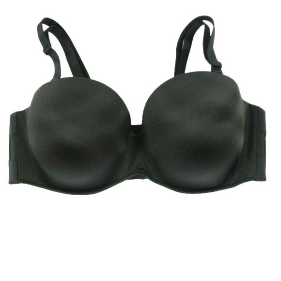Lane Bryant Cacique Bra Multi Way Strapless Bare Solution 38H Black w/ Straps - Picture 2 of 7